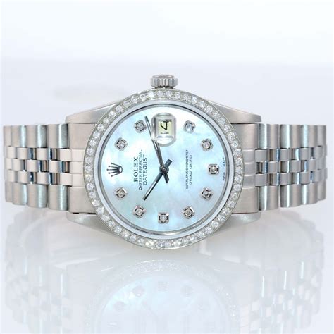 rolex datejust stainless steel diamond bezel|Rolex Datejust 36 with diamonds.